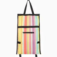 Сумка тележка хозяйственная, складная, на липучке, 2 колеса, наружный карман, 32&times;13&times;52 см, разноцветная