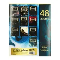 Набор предметных тетрадей Calligrata &laquo;Мрамор тёмный&raquo;, 10 предметов, 48 листов, со справочным материалом, обложка из мелованного картона