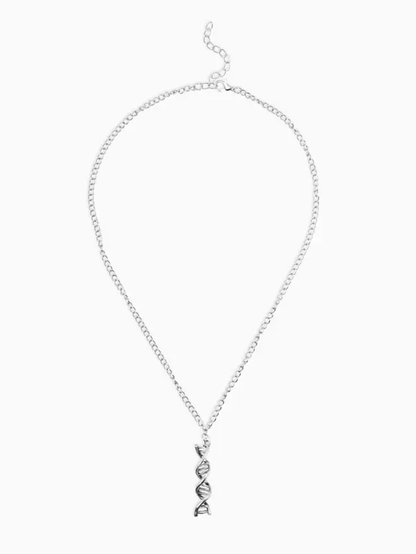 Кулон на цепочке &laquo;ДНК&raquo;, L=42 см, цвет чернёное серебро