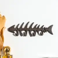 Крючки настенные &laquo;Рыбий скелет&raquo;, ключница декоративная, чугун, 19.7&times;6.5&times;1.5 см
