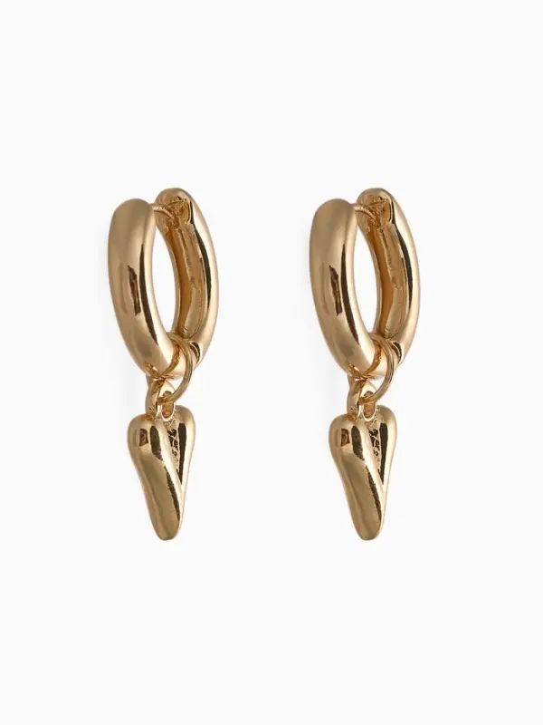 Серьги-трансформеры &laquo;Сердце&raquo;, под гематит, цвет золото