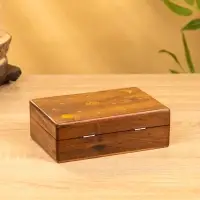 Шкатулка "День и ночь" 18х13х6 см, дерево шишам