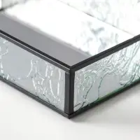 Подставка интерьерная стекло, металл "Следы от листьев" прозрачная 15.3х25х4,5 см