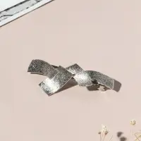 Заколка - автомат для волос &laquo;Либерти&raquo;, пересечения, 7 см, серебро