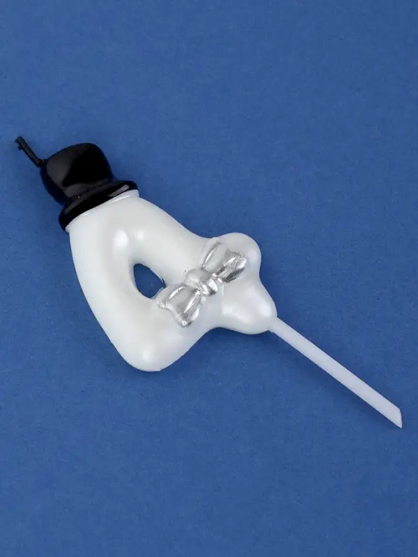 Свеча для торта «Джентельмен», цифра 4, белая Свеча для торта «Джентельмен», цифра 4, белая