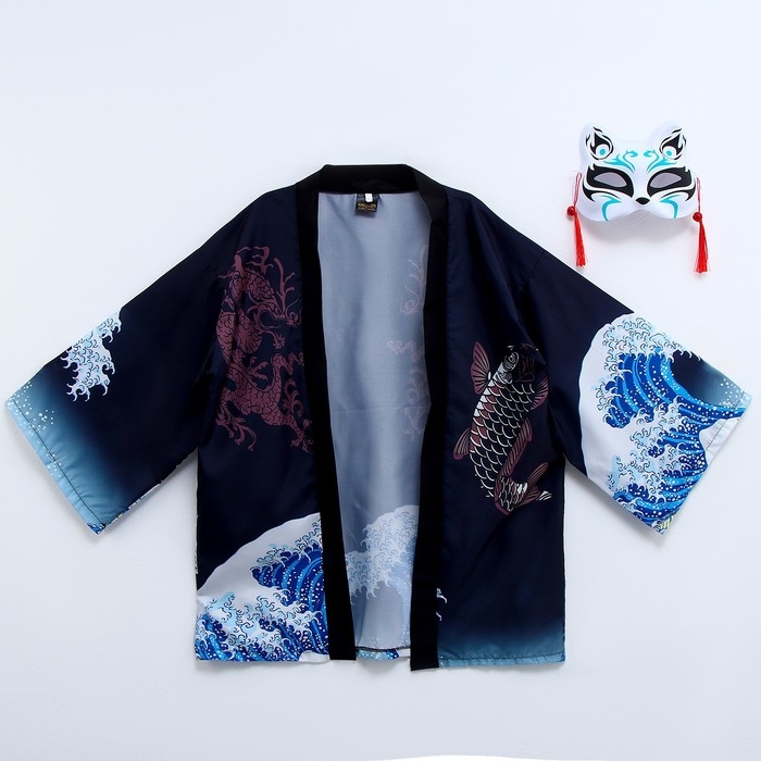 Карнавальный набор «Кицунэ: волны», р. 44–52: маска, хаори Карнавальный набор «Кицунэ: волны», р. 44–52: маска, хаори