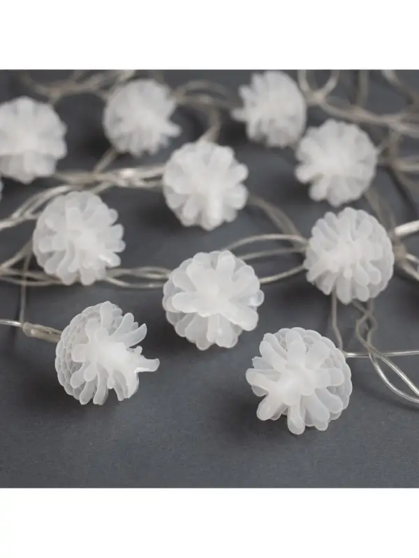 Гирлянда &laquo;Нить&raquo; 5 м с насадками &laquo;Шишки сосновые&raquo;, IP20, прозрачная нить, 20 LED, свечение мульти (RG/RB), мигание, 220 В