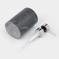 Набор для ванной "Мрамор" 3 предмета (дозатор для мыла, стакан, мыльница), цвет черный