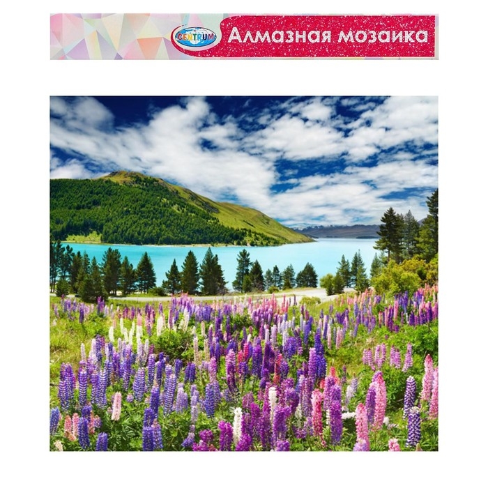 Алмазная мозаика «Пейзаж с озером», 40 × 50 см, без подрамника, частичное заполнение