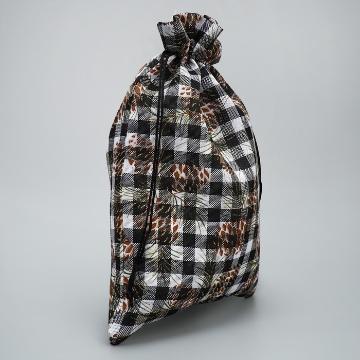 Мешочек подарочный холща «Клетка», 20 х 30 см +/- 1.5 см, Новый год Мешочек подарочный холща «Клетка», 20 х 30 см +/- 1.5 см, Новый год