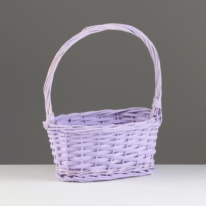 Корзина плетеная, 25х17х11х30 см, сиреневый, ива Корзина плетеная, 25х17х11х30 см, сиреневый, ива