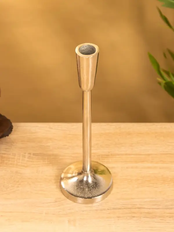 Подсвечник "Модэст" 9х9х27 см, алюминий, цв. серебро