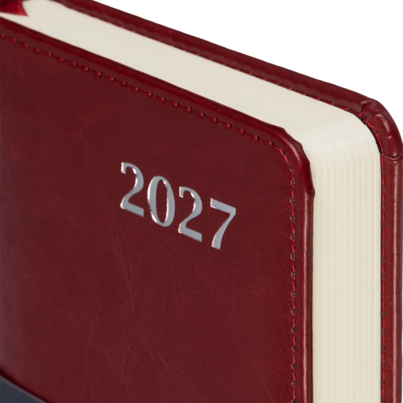 Ежедневник датированный 2027 Attache АГЕНДА А6 168л 100x150мм бордо