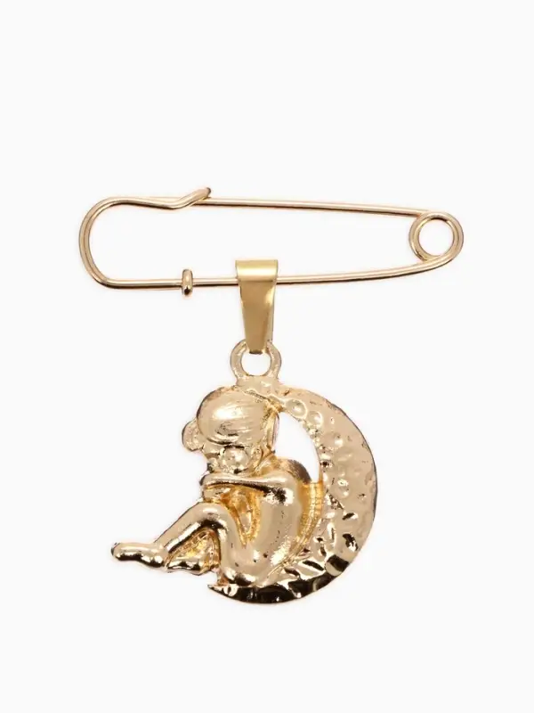 Булавка-оберег с подвеской &laquo;Ангел&raquo;, 3.5 см, цвет золото