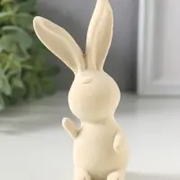 Фигурка полистоун, флок &laquo;Весёлый заяц - Привет!&raquo;, 5&times;5&times;11.5 см