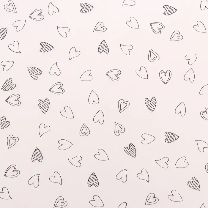 Бумага упаковочная тишью, «Сердечки», 50 см × 70 см 17 грамм, розовая