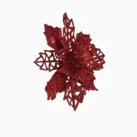 Ёлочные игрушки 4 шт. &laquo;Зимнее волшебство. Цветы ажурные - блеск&raquo;, 8&times;8 см, МИКС