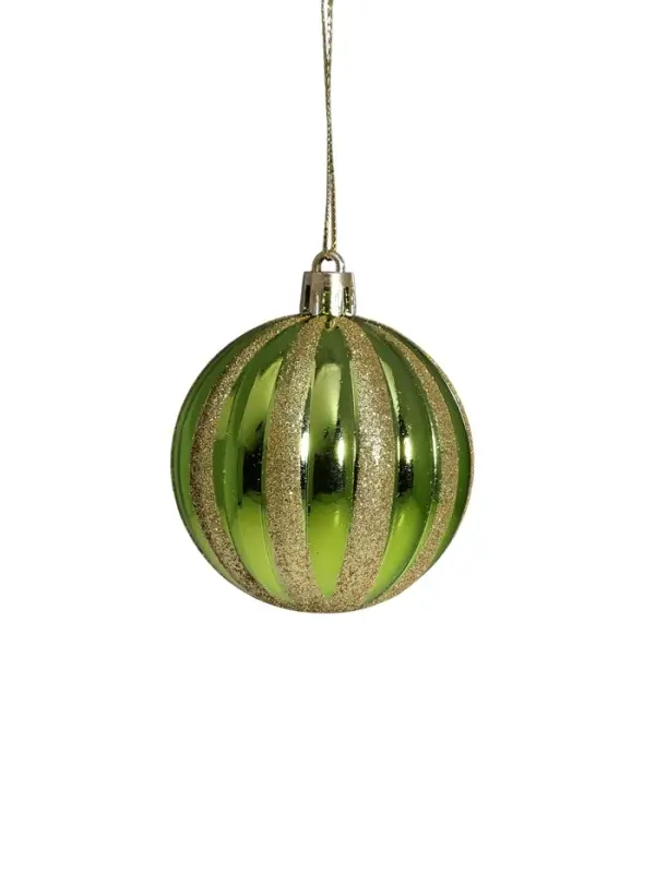 Ёлочные игрушки &laquo;Агнет&raquo;, шары новогодние, d=6 см, набор 12 шт., полосы, зелёный