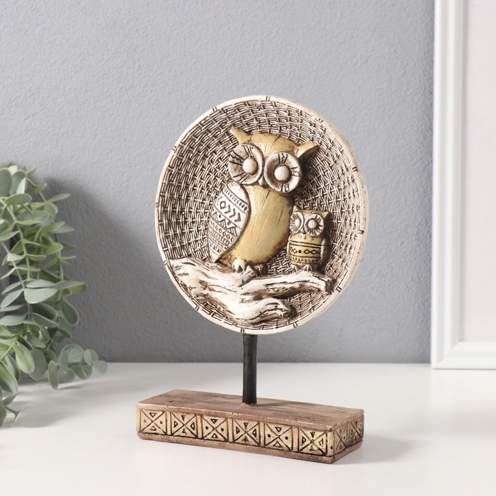 Сувенир полистоун Сувенир полистоун "Два золотых филина на ветке" 5x12x20 см