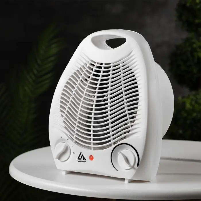 Тепловентилятор Luazon LTO-03, напольный, спиральный, 2000 Вт, 20 м&sup2;, 2 режима, белый