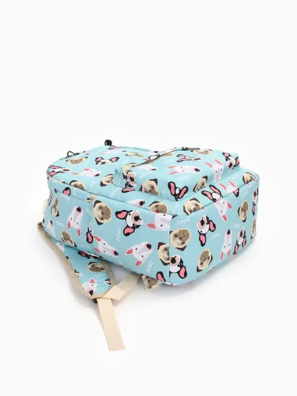 Рюкзак школьный &laquo;Собаки&raquo;, с пеналом, 29&times;12&times;41 см, голубой