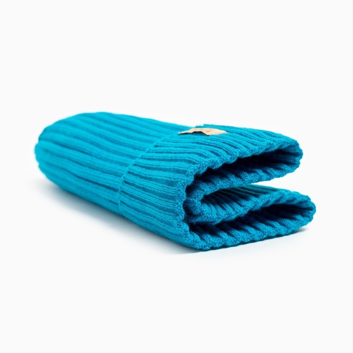 Шапка детская MINAKU с отворотом р-р 52-56, цв.бирюзовый