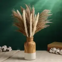 Ваза для цветов Теа, 20&times;10 см, керамика, белая, коричневая