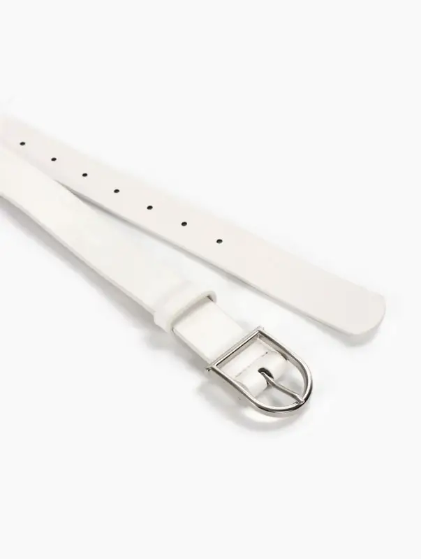 Ремень женский, 1 прокол, металл пряжка, 2.8&times;105 см, белый
