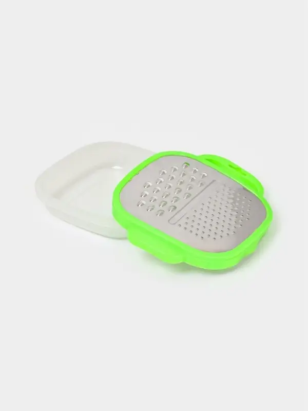 Тёрка с контейнером Доляна &laquo;Универсал&raquo;, 2 в 1, 19&times;14.5&times;3.5 см, зелёная