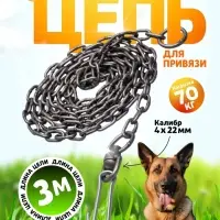 Цепь для привязи собак, 3 м, калибр 4&times;22 мм, черная