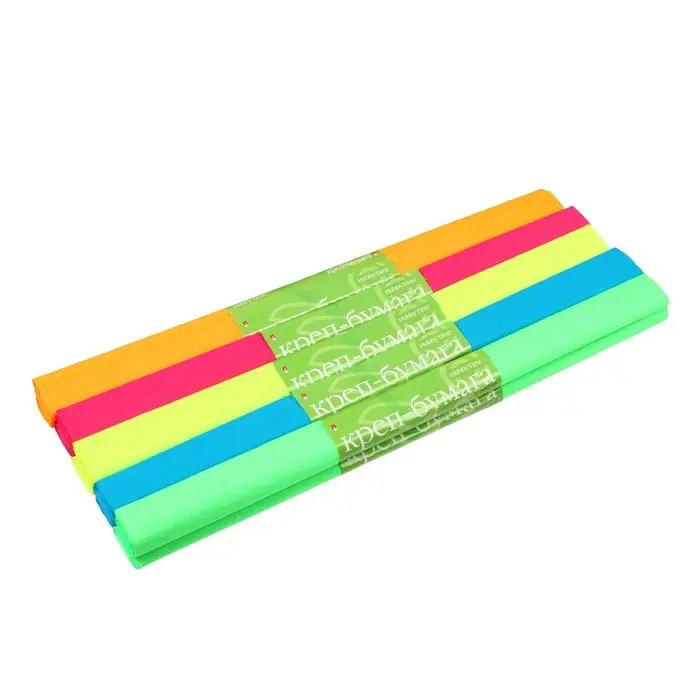 Бумага креповая в рулоне 50 х 250 см, 17 г/м², МИКС, флуоресцентные (цена за 1 рулон)