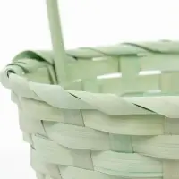 Корзина плетёная 19&times;9/32 см, светло-зелёный, бамбук