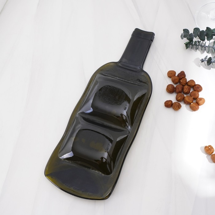 Менажница из бутылки «Селена», 30×15×2 см, с двумя отделениями