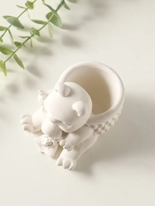 Подставка для мелочей &laquo;Медведь с корзинкой&raquo; 9&times;10&times;8 см, гипс