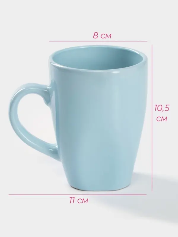 Кружка Доляна &laquo;Пастель&raquo;, 280 мл, керамика, голубая