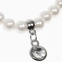 Набор детский &laquo;Выбражулька&raquo; 2 предмета: бусы, браслет d=6 см. жемчуг, белый в серебре