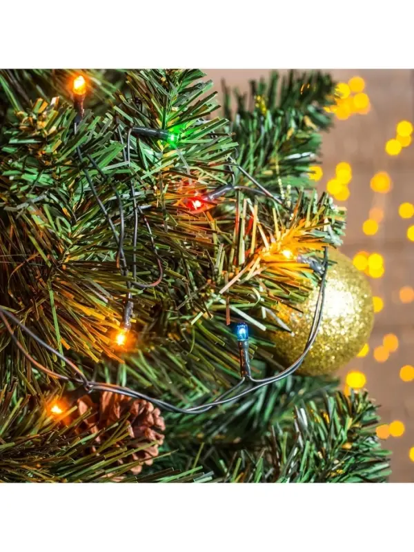 Гирлянда &laquo;Нить&raquo; 1.2 м, IP20, тёмная нить, 20 ламп, свечение мульти, 220 В