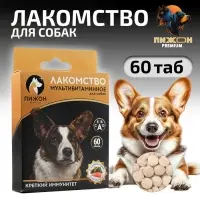 Лакомство для собак &laquo;Пижон. Крепкий иммунитет&raquo; с ламинарией, со вкусом лосося, 60 таб