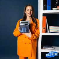 Калькулятор настольный ПОЛН.Attache AF-888,12р,дв.пит,204x158мм, темно-син