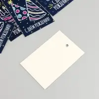 Бирка картон "С Днем Рождения" набор 10 шт (5 видов) 4х6 см