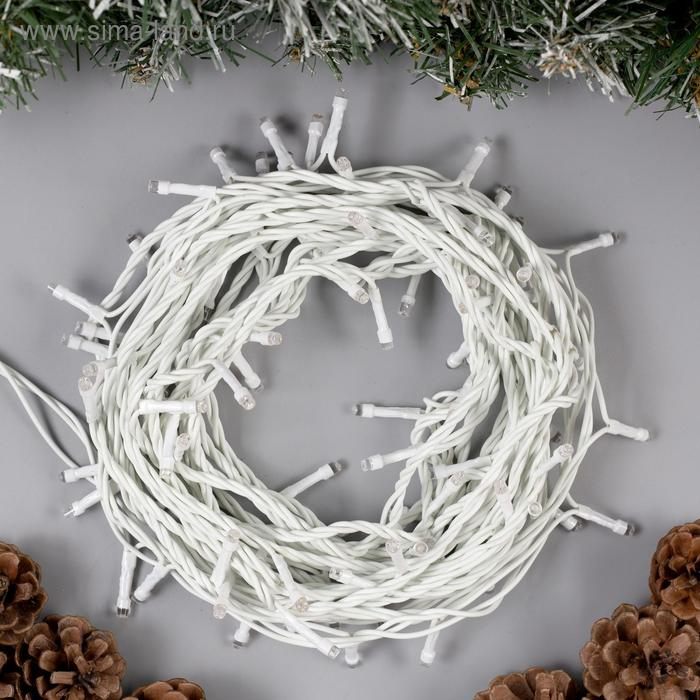 Гирлянда «Нить» 10 м, IP44, белая нить, 100 LED, свечение синее, 8 режимов, 220 В