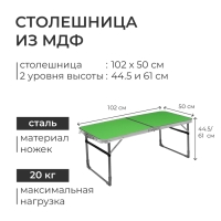 Набор мебели: стол, 4 стула, 102 х 50 х 44.5/61 см, цвет зелёный с дубовыми листьями