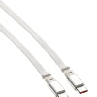 Кабель Type-C-Type-C, 2 А, автоматическое сворачивание, 1 м, белый