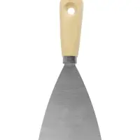 Шпатель малярный ТУНДРА, металлический, деревянная рукоятка, 80 мм