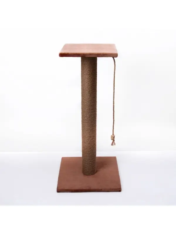 Когтеточка, 40&times;40&times;84 см, с высоким и толстым столбиком и площадкой, джут, МИКС