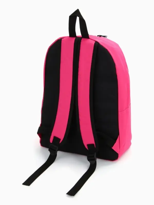 Рюкзак школьный на молнии, с карманом, однотонный, размер 30&times;14&times;41 см, фуксия