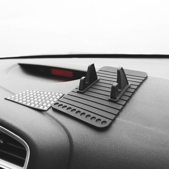 Коврик противоскользящий с подставкой под телефон и номером телефона, черный Коврик противоскользящий с подставкой под телефон и номером телефона, черный