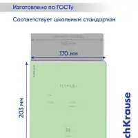 Тетрадь 18 листов в клетку, ErichKrause &laquo;Классика&raquo;, обложка мелованный картон, блок офсет 100% белизна, зелёная
