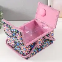 Шкатулка для рукоделия и шитья &laquo;Цветы калейдоскопа&raquo;, хранение ниток, иголок, мелочи, 19&times;26&times;14.5 см