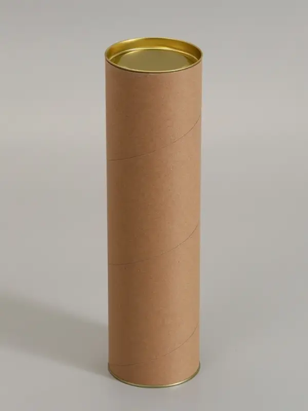 Тубус 92&times;340 мм (320 мм внутр. высота), под бутылку/футболку, картон, металлическая крышка